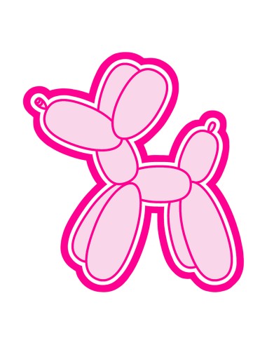 3D Uitsteker op Maat: Ballon Hond met Stempel