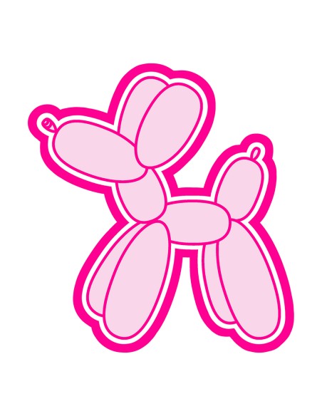 3D Uitsteker op Maat: Ballon Hond met Stempel