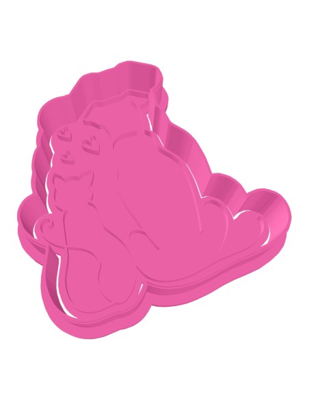 3D Uitsteker op Maat: Hond en Kat met Stempel