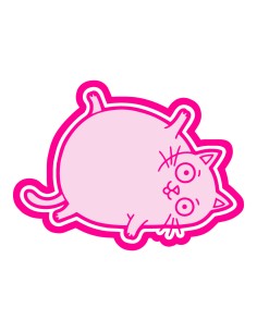 3D Uitsteker op Maat: Dikke Kat met Stempel