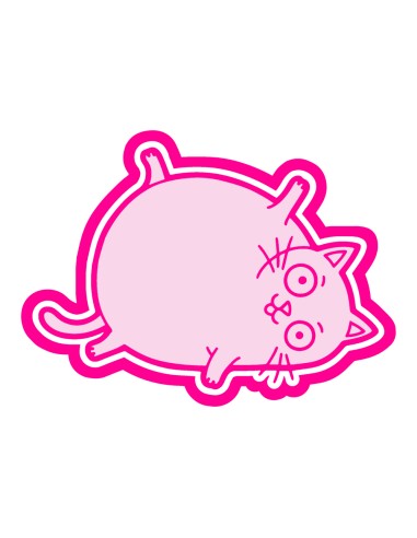 3D Uitsteker op Maat: Dikke Kat met Stempel