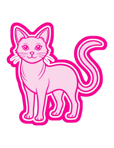 3D Uitsteker op Maat: Kat met Stempel