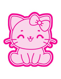 3D Uitsteker op Maat: Schattige Kat met Stempel