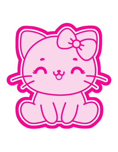 3D Uitsteker op Maat: Schattige Kat met Stempel