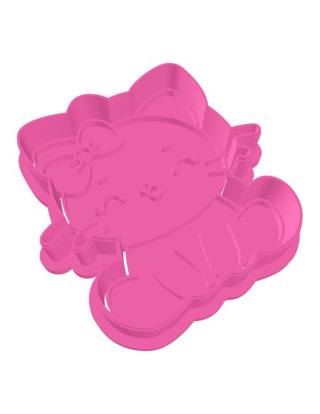 3D Uitsteker op Maat: Schattige Kat met Stempel