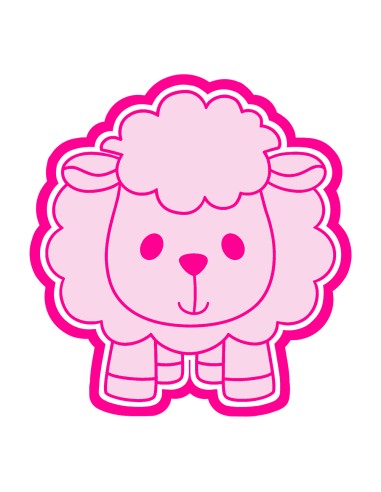 3D Uitsteker op Maat: Schattig Schaap met Stempel