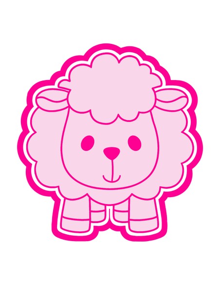 3D Uitsteker op Maat: Schattig Schaap met Stempel