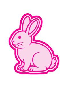 3D Uitsteker op Maat: Konijn met Stempel