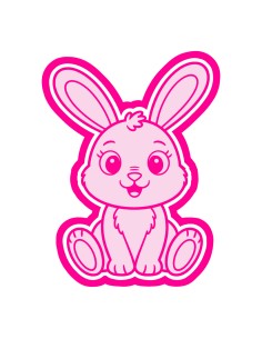3D Uitsteker op Maat: Schattig Konijn met Stempel
