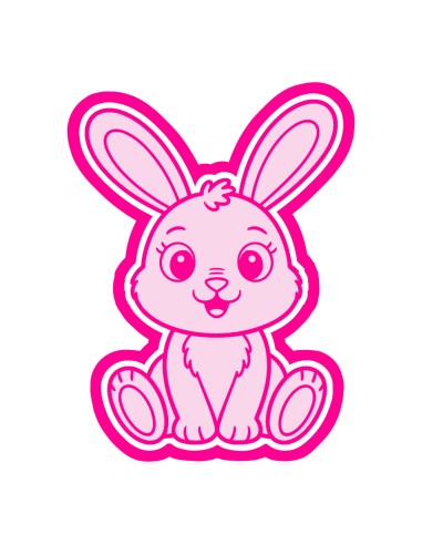 3D Uitsteker op Maat: Schattig Konijn met Stempel