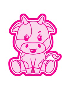 3D Uitsteker op Maat: Schattige Koe met Stempel