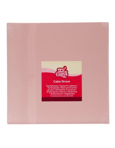 FunCakes Cake Drum Vierkant -25cm- Pastel Roze