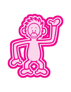 3D Uitsteker op Maat: Clowntje - Aap Harry met Stempel