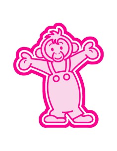 3D Uitsteker op Maat: Clowntje - Aap Poppa met Stempel