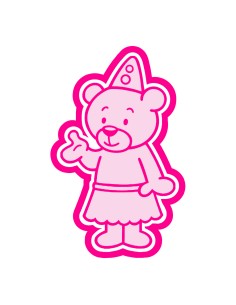 3D Uitsteker op Maat: Clowntje - Beer met Stempel