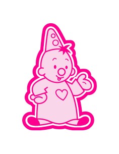 3D Uitsteker op Maat: Clowntje - Geel met Stempel