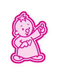 3D Uitsteker op Maat: Clowntje - Oranje met Stempel