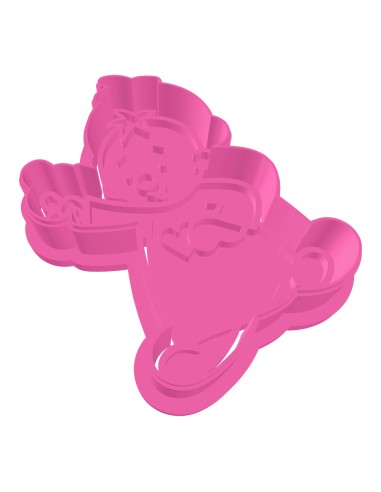 3D Uitsteker op Maat: Clowntje - Oranje met Stempel