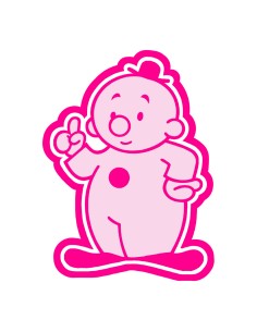 3D Uitsteker op Maat: Clowntje - Rood met Stempel