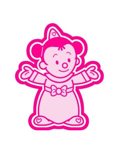 3D Uitsteker op Maat: Clowntje - Roze met Stempel