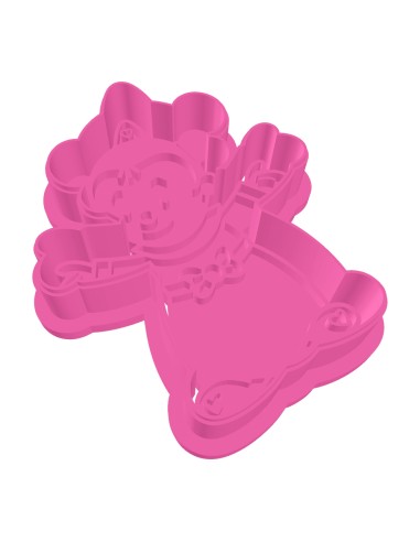 3D Uitsteker op Maat: Clowntje - Roze met Stempel