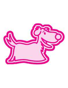 3D Uitsteker op Maat: Clowntje - Hond met Stempel