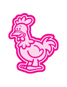 3D Uitsteker op Maat: Clowntje - Kip met Stempel