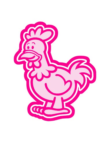 3D Uitsteker op Maat: Clowntje - Kip met Stempel