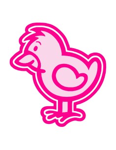 3D Uitsteker op Maat: Clowntje - Kuiken met Stempel