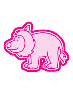 3D Uitsteker op Maat: Clowntje - Leeuw met Stempel