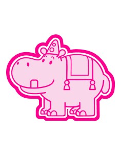 3D Uitsteker op Maat: Clowntje - Nijlpaard met Stempel