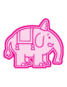 3D Uitsteker op Maat: Clowntje - Olifant met Stempel