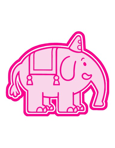 3D Uitsteker op Maat: Clowntje - Olifant met Stempel