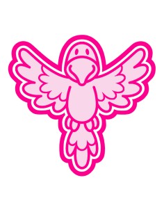 3D Uitsteker op Maat: Clowntje - Papegaai met Stempel