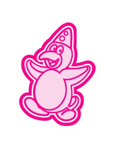 3D Uitsteker op Maat: Clowntje - Pinguin met Stempel