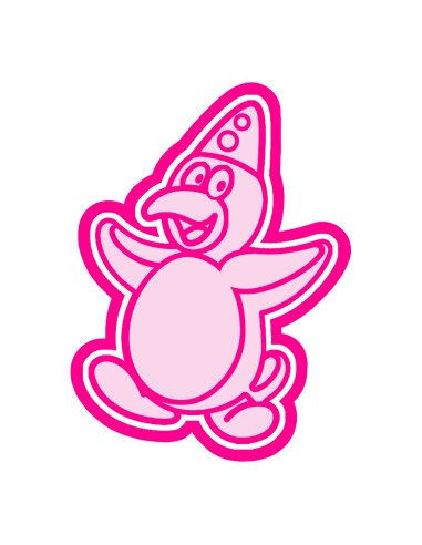 3D Uitsteker op Maat: Clowntje - Pinguin met Stempel