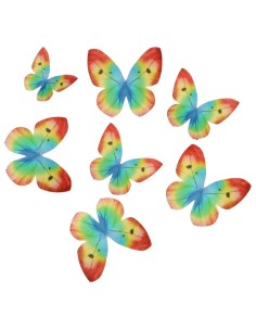 Wilton Ouwel Decoraties Vlinders Regenboog -8st-