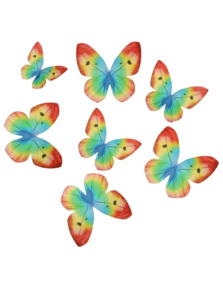 Wilton Ouwel Decoraties Vlinders Regenboog -8st-