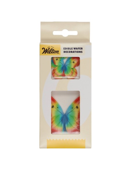 Wilton Ouwel Decoraties Vlinders Regenboog -8st-