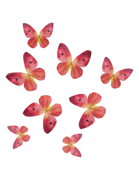 Wilton Ouwel Decoraties Vlinders Ombre Roze -8st-