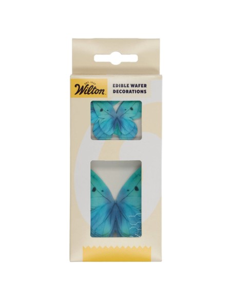 Wilton Ouwel Decoraties Vlinders Ombre Blauw -8st-