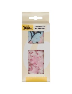 Wilton Ouwel Decoraties Bloemen & Vlinders Pastel Roze -30st 2