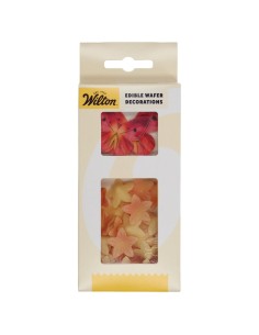 Wilton Ouwel Decoraties Bloemen & Vlinders Oranje/Roze -30st 2