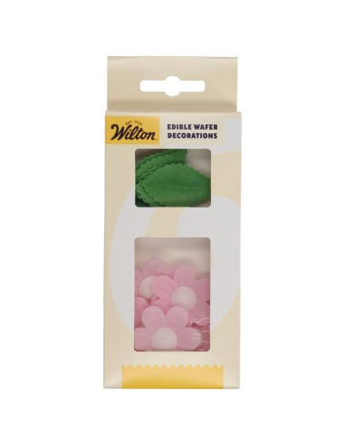 Wilton Ouwel Decoraties Bloem & Blad Roze -11st