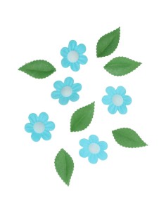 Wilton Ouwel Decoraties Bloem & Blad Blauw -11st