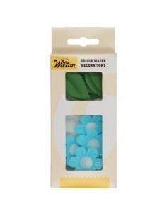 Wilton Ouwel Decoraties Bloem & Blad Blauw -11st 2