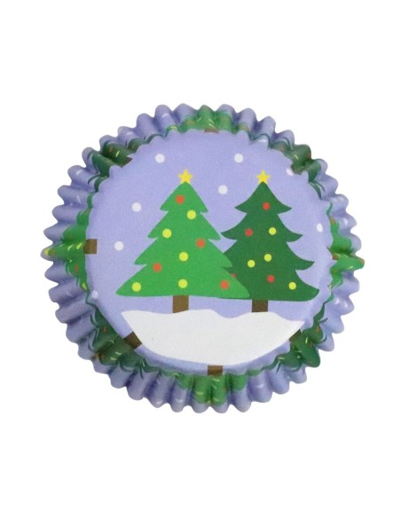 PME Folie Baking Cups Kerstbomen -30st-