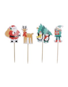 PME Cupcake Toppers Kerstman & Vrienden -24st-