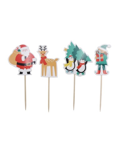 PME Cupcake Toppers Kerstman & Vrienden -24st-