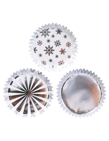 PME Folie Baking Cups Kerst Metallic Goud & Zilver -100st-